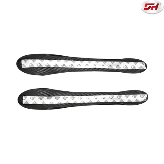 1 Pair of Stick-on Carbon Fiber Glossy 3k Beveled Door Handle Cover Panel Trim For Maserati GT GTS GC 2008-2012