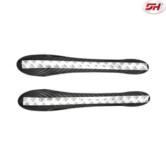 1 Pair of Stick-on Carbon Fiber Glossy 3k Beveled Door Handle Cover Panel Trim For Maserati GT GTS GC 2008-2012