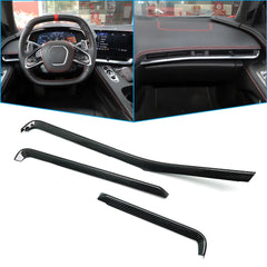 Dry Carbon Fiber Central Console Dashboard Strip Trim For Corvette C8 Z51 Stingray Coupe 2020 2021 2022 Interior Car Accessories