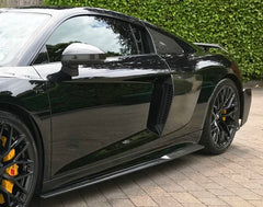 Carbon Fiber Side Skirts Extensions Add-on for Audi R8 V10 PLUS 2016-2019