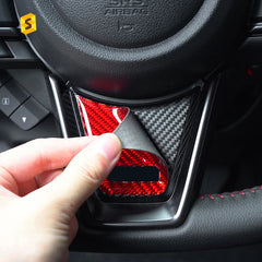 Shasha Carbon DJWRX-102 Carbon Fiber Steering Wheel Chin Cover for Subaru WRX / WRX STI 2022 Car Interior Decorative Sticker