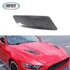 Carbon Fiber Engine Hood Cover Vents Car Auto Exteriors Trims Fit For Ford Mustang 2015+