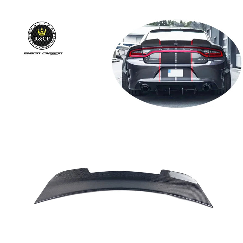 2015-2021 Trunk Spoiler Fit For Dodge Charger SRT- Hellcat SK style Carbon Fiber Deck lid Ducktail Highkick Spoiler