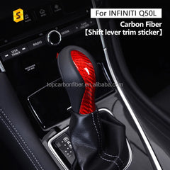 ES Real Carbon Fiber Gear Shifts Knob Cover Sticker For Infiniti Q50 Auto Interior Trim Accessories