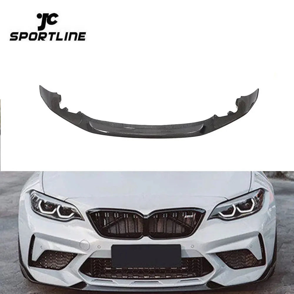JCSportline M2 Carbon Front Bumper Lip for BMW F87 M2 Competition Coupe 2-Door 2018-2020