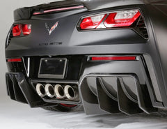 For Chevrolet Corvette C7 Carbon Fiber Rear Bumper Diffuser Lip 2-PC Set 2014-19