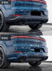 turbo GT bodykit front bumper door panel wheel brow sideskirt turbo GT middle lip carbon fiber rear lip for porsche cayenne 2024
