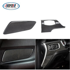RHD Real Dry Carbon Interior Sticker Trims Dashboard Meter Bar Cover For Ford Mustang 2015 2016 2017 Center Console decoration