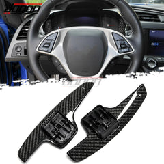 Carbon Fiber Steering Wheel Shift Paddles Extension Upgrade Replace For Corvette C7 2015-2019 For Camaro 2016-2022