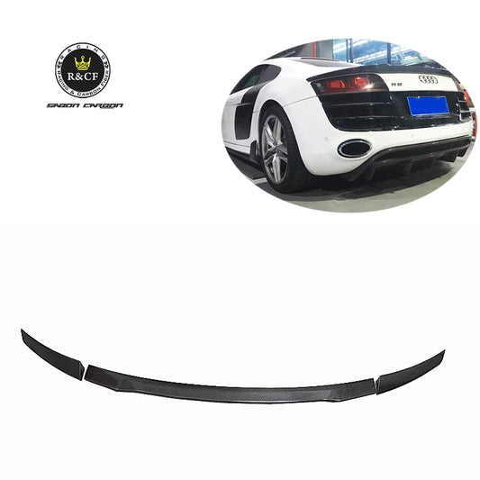 09-15 R8 3PC style carbon fiber rear spoiler For Audi R8