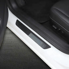 4pcs Real Dry Carbon Fiber Auto Door Sill Protection Panel for Tesla Model 3 Model Y 2017up