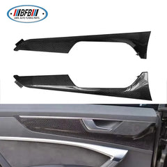 4Pcs Carbon Fiber Car Interior Kits For Audi A6 2020-2022 Carbon Fiber Door Trims Panel