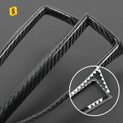 Shasha Carbon Real Carbon Fiber Interior Accessories For Subaru WRX 2pcs Center Air Outlet Frame Cover Trim