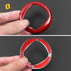 Shasha Carbon For Fiat Steering Wheel Parts Cover Real Carbon Fiber For Fiat 500 Interior Accessories