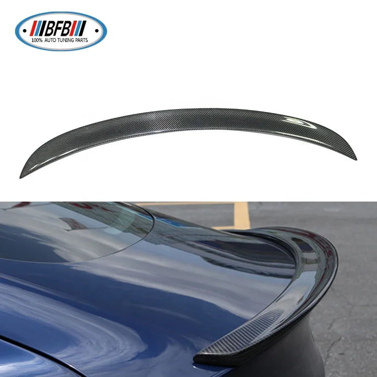 Real Dry Carbon Fiber Rear Spoiler Trunk Lip Wings For Tesla Model 3 2017up