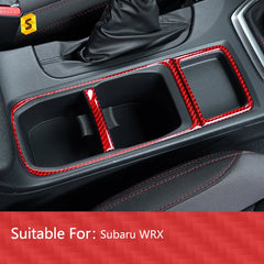 Shasha Carbon Car Interior Accessories Trim Carbon Fiber Water Cup Holder Frame Trim Sticker For Subaru WRX 2022 2023