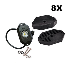 12V Car Underglow Light App Control RGBW Led Rock Lights 8 piece Waterproof