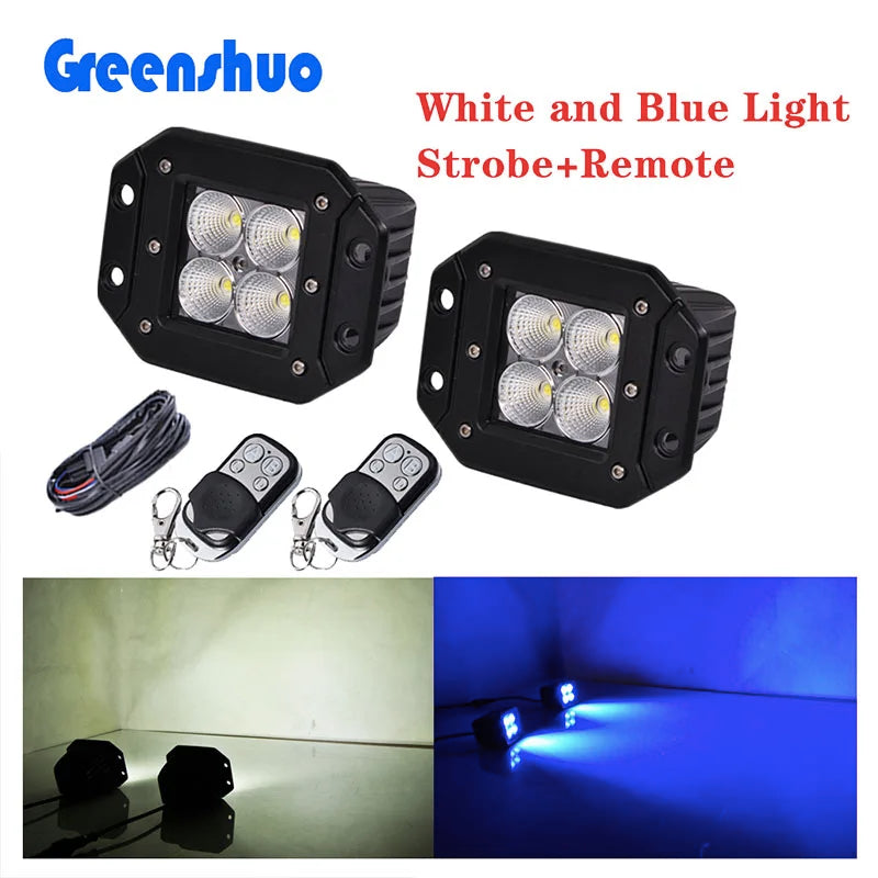 Dual Color 3inch Led Cube Light Flash White Amber Strobe Vehicle Led Work Light Bar