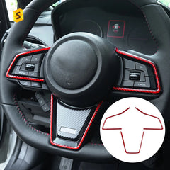 Shasha Carbon Fiber Steering Wheel Button Frame Sticker Car Interior Accessories Decorative For Subaru WRX STI  2022
