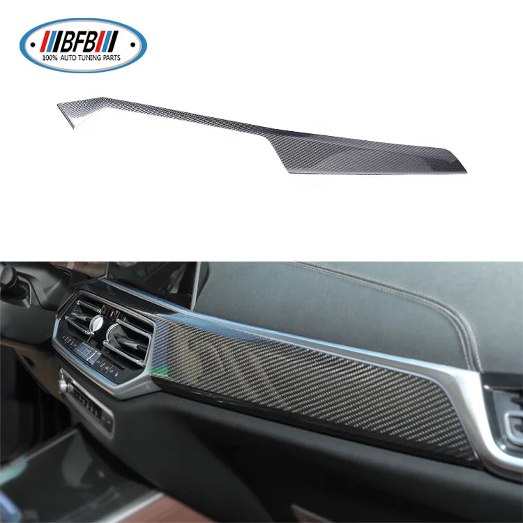 Real Dry Carbon Fiber Interior Accessories Center Dashboard Cover Trims For X5 G05 2019up