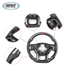 Customized Carbon Fiber With Red Strip Steering Wheel For Ford Raptor FJ150