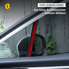 Shasha Carbon 4pcs Car Interior Accessories Trim Carbon Fiber Inner A Column/Rear Column Stickers For Subaru WRX 2022 2023