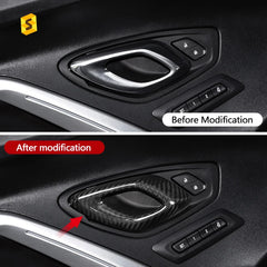 Shasha Carbon Fiber Real Inner Door Handle Car Interior Accessories Trim Decoration Protection For Chevrolet Camaro