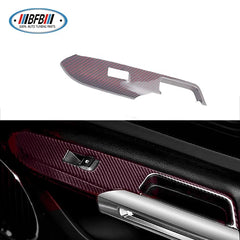 For 4 Holes Dashboard Trim Red Carbon Fiber Interior Trims For Mustang 2015+