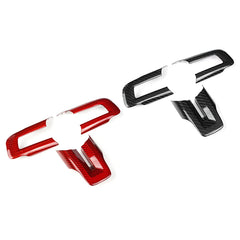 ES Carbon Fiber Steering Wheel Button Frame Steering Wheel Trim Cover Interior Accessories For Mustang 2015 To Present