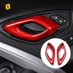 Shasha Carbon Fiber Real Inner Door Handle Car Interior Accessories Trim Decoration Protection For Chevrolet Camaro