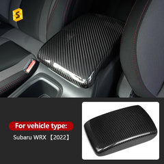 Shasha Carbon Car Armrest Box Cover Real Carbon Fiber Interior Accessories Decoration Protection For Subaru WRX
