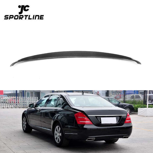 07-12 S-Class W221 Carbon Fiber Car Spoiler for Mercedes W221 S350 S400 S500 S550 S63 S65 AMG Sedan 4-Door