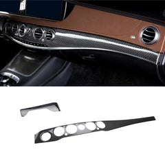 18pcs Real Dry Carbon Fiber Interior Trims Dash Cover Center Console Cover Door Trims  For Mercedes S class W222 S65 2014up