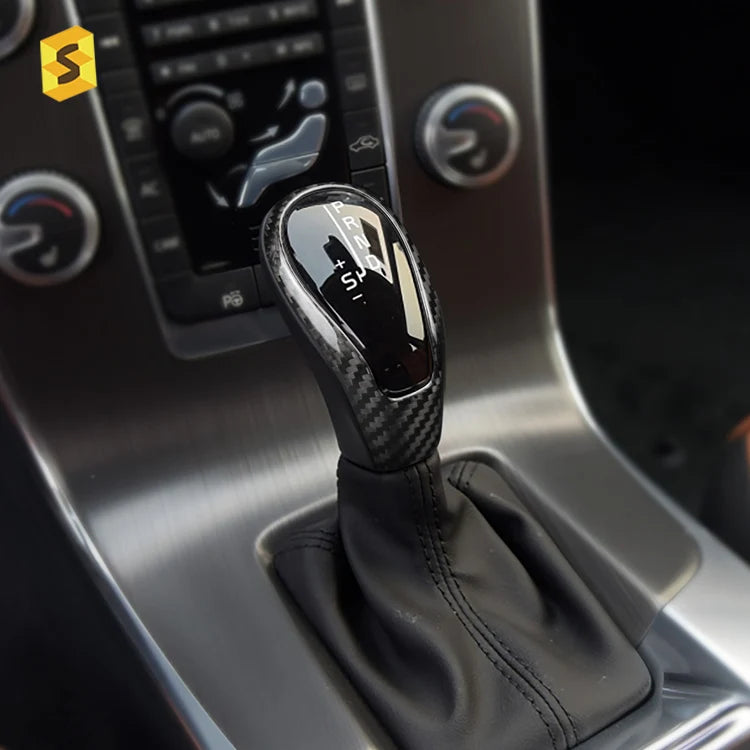 ES Car Interior Accessories Trim Real Carbon Fiber S60 XC60 V40 V60 S80L Gear Shift Knob For Volvo Accessories