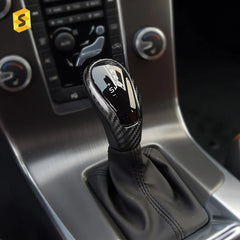 ES Car Interior Accessories Trim Real Carbon Fiber S60 XC60 V40 V60 S80L Gear Shift Knob For Volvo Accessories