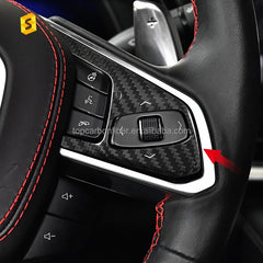 ES N-KEWT-513 Car Interior Accessories Carbon Fiber Steering Wheel Key Trim for Corvette C8 Car Accessories Carbon Fiber