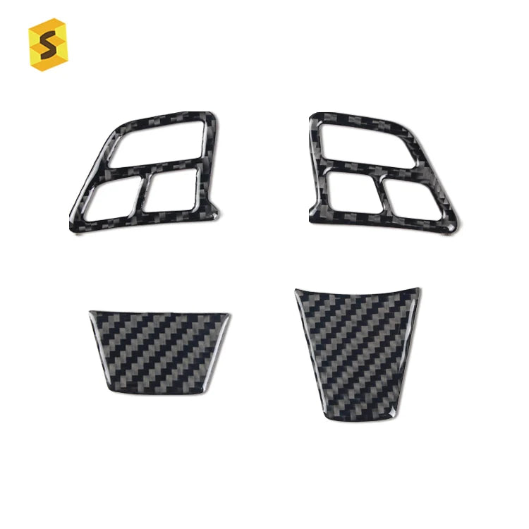 ES Carbon Fiber Auto Parts Accessories Car Modification Decoration Steering Wheel Chin Stickers For BMW 3 Serious