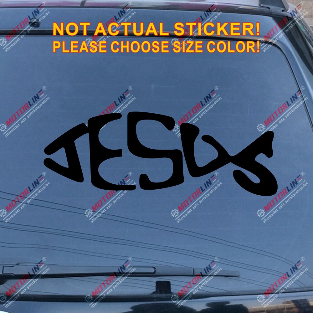 Jesus Fish Ichthys Car Decal Sticker Vinyl Trunk Die Cut Christian Bible Christ God,choose size and color!