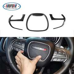 4pcs Carbon Fiber Interior kits For Dodge Charger Challenger 2015-2021 Steering wheel Cover
