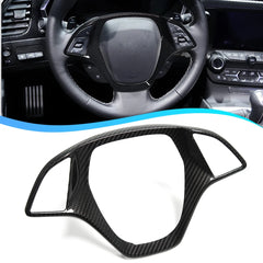 Interior Trim For Corvette C7 ZR1 Z06 2014-2019 Steering Wheel Cover Molding Trim Real Carbon Accessories Fiber