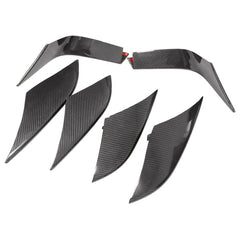 6pcs Dry Carbon Fiber Car Fog Lamp Fog Light Cover Trim For Porsche Macan 2014-2017 Add On Style