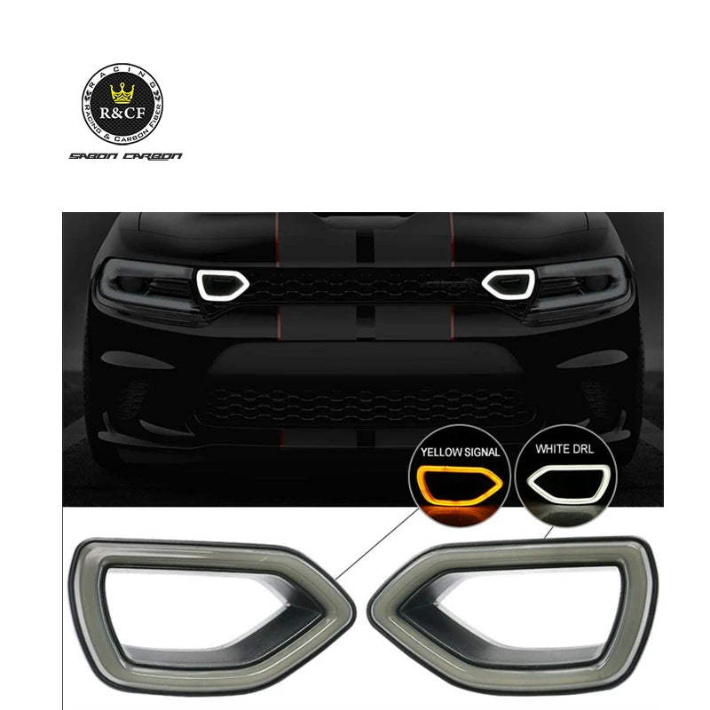 For 2015-21 Dodge Charger SRT Scat Pack Front Bumper Grille LED light DRL Signal light
