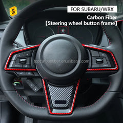 ES DJWRX101 Car Interior Accessories Carbon Fiber Steering Wheel Button Frame for Subaru WRX / WRX STI 2022
