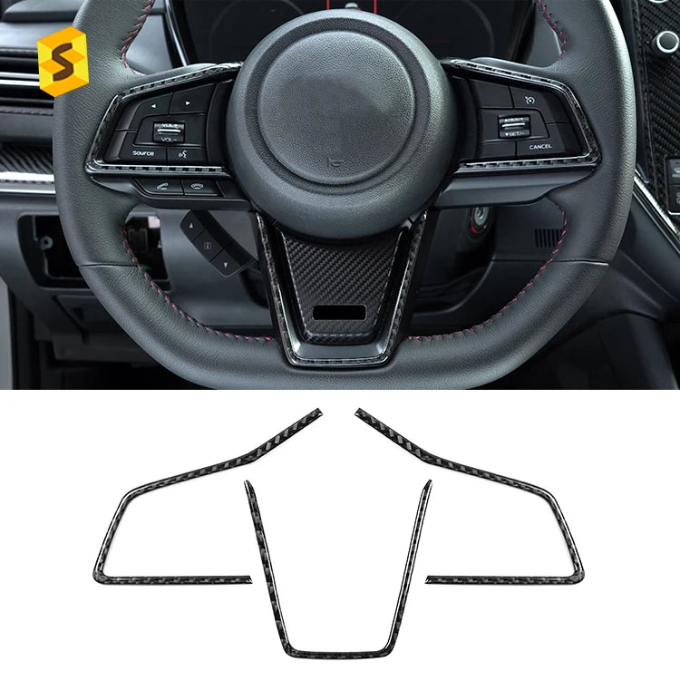 ES DJWRX101 Car Interior Accessories Carbon Fiber Steering Wheel Button Frame for Subaru WRX / WRX STI 2022