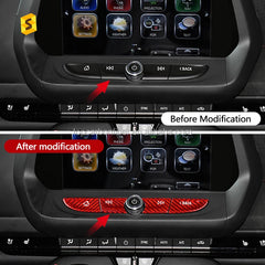 ES Carbon Fiber Cars Interior Accessories A B C D Radio Screen Navigation Buttons Cover Trim For Chevrolet Chevy Camaro