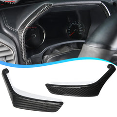 Instrument Frame Decoration Real Carbon Fiber Instrument Panel Trim Strip Patch For Ford F150 F-150 Raptor 2015-2020 Accessories