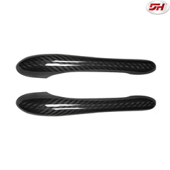 1 Pair of Stick-on Carbon Fiber Glossy 3k Beveled Door Handle Cover Panel Trim For Maserati GT GTS GC 2008-2012