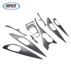 11pcs Interior Trims full set Glossy Black Color Dry Carbon Add on style For Infiniti Q50 2015-2017