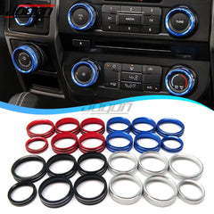 For Ford F150 2015-2020 Air Conditioning Ring Cover Center Console Switch Button Circle Trim Car Styling Interior Accessories