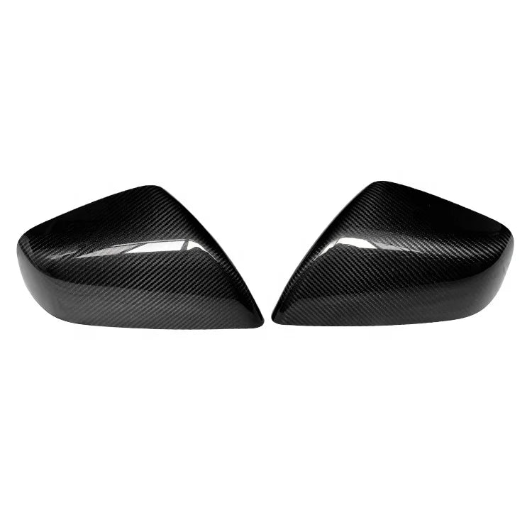 Real Dry Carbon Fiber Stick On Rearview Side Mirror Cover for Tesla Model X 2017up